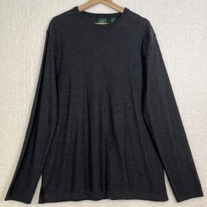 Marshall Field's Men's Gray Pullover Extra Fine Italian Merino Wool Sweater Sz L